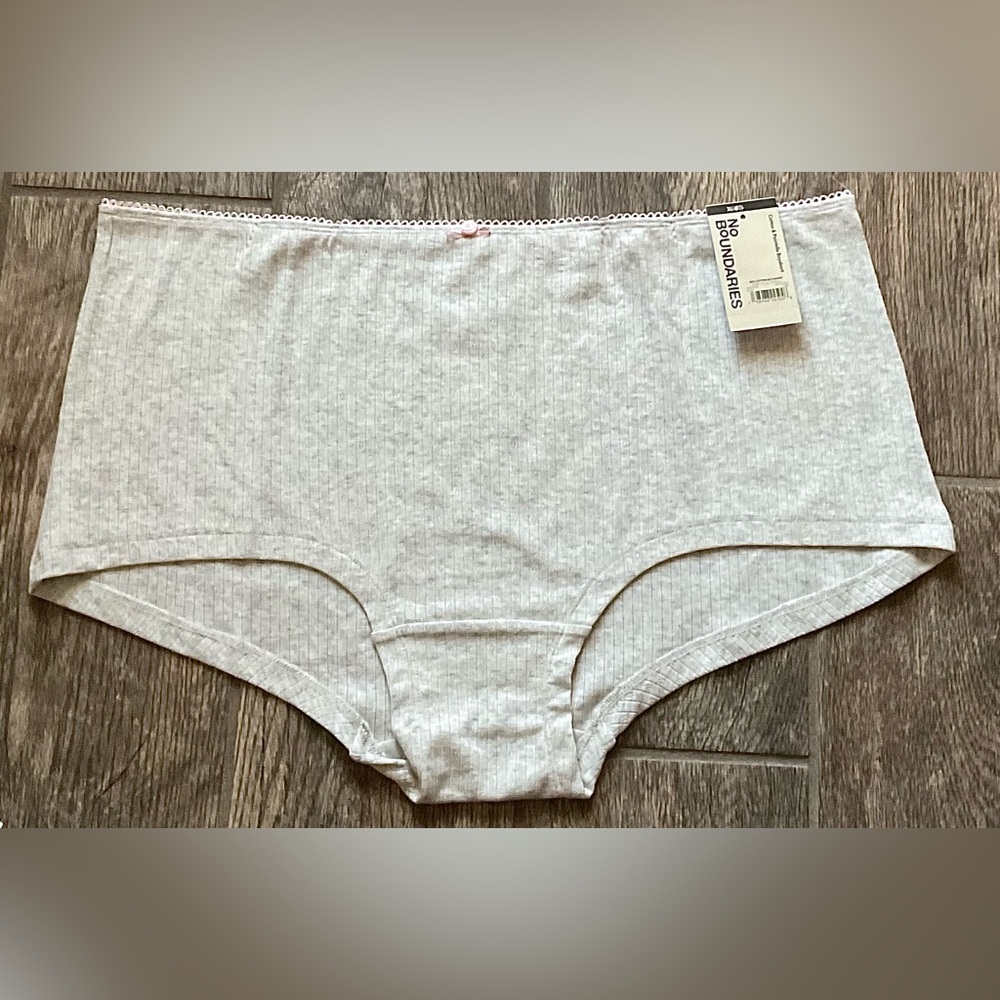 New Nobo, No Boundaries Cotton & Pointelle boyshort panties You pick size Grey